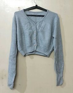 Grey Knit Cardigan for Women