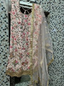 Elegant Pink Heavy Sharara Suit