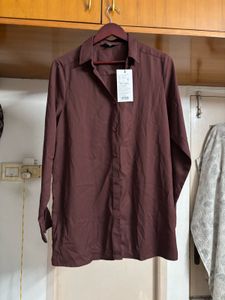 🆕 Classic Brown Button-Down Shirt