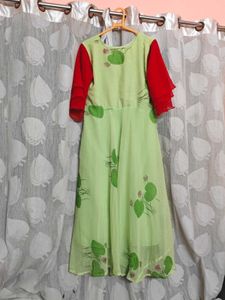 Fit and flare gown / Anarkali dress/Pastel Green