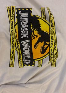 Y2K Jurassic World off shoulder Graphic Crop Top