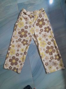 Floral Korean Straight Pants