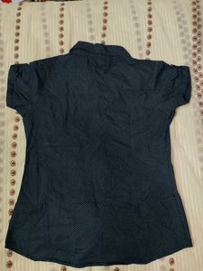 Polka Dotted Snatched Waisted Shirt