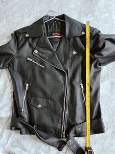 Leather Biker Jacket For Women - Medium