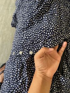 Navy Blue Dotted top