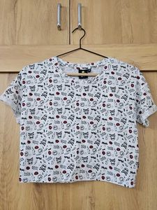 Cute Graphic Print Crop Top