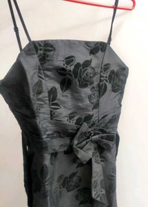 black floral velvet printed dress 👗