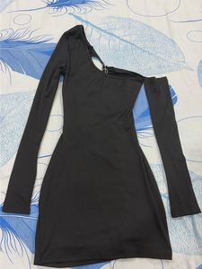 Chic Black Cut-Out Ruched Mini Dress