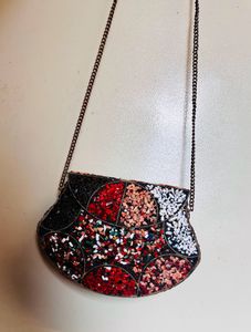 Ethnic Vintage Sling Bag Metal Mosaic Stone Shell