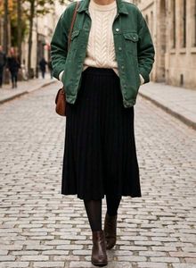 Classic Black Midi Skirt(wool)length 33