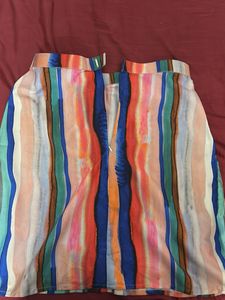Colorful Striped A-Line Skirt