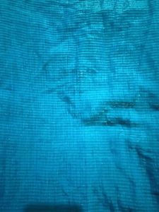 Beautiful Teal Saree with Striped Pattern
