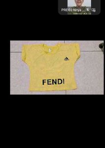 Yellow FENDI Crop Top