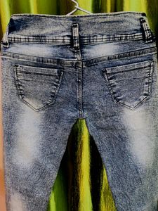 Distressed Lace-Up Detail Jeans