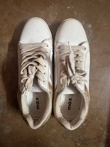 White and Gold Sneakers