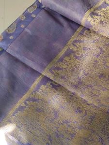 Lavender &amp; Gold Floral Sari