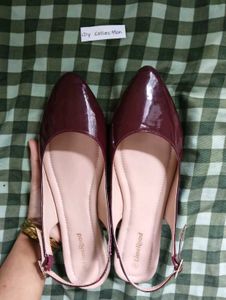 SALE ❗Burgundy / cherry red Patent Slingback Flats