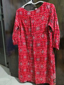Red Ethnic Printed Kurta