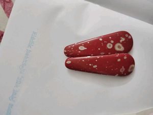 62.Cute Flower &amp; Red Snap clips set of 2