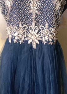 Elegant Blue Embellished Ethnic Gown