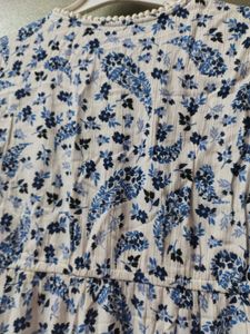 Blue Floral Wrap Dress