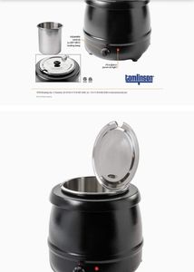 New Hotel steel soup tureen or kettle 400w black.
