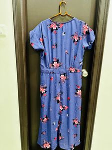 Blue Floral Midi Dress
