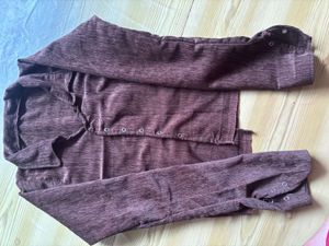 Brown Corduroy Button-Up Top with beautiful skirt