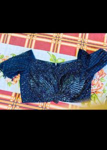 Elegant Navy Pleated Saree