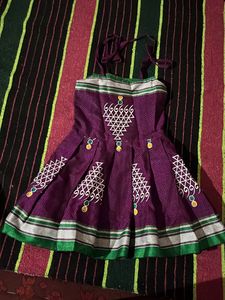 Cute Purple Ethnic Dress for Girls