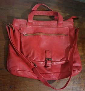 Chic Red Leather Handbag