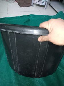Large Black Plastic Bucket