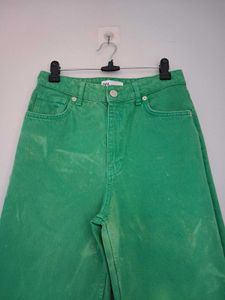 Zara Marble Wash Wide Leg Jeans