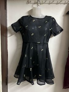 Chic Black Mesh Dress
