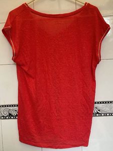 Women's Red V-Neck T-Shirt