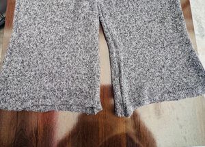 Gray Knit Wide Leg Pants