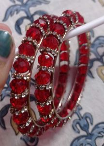 Stunning Red Stone Bangles