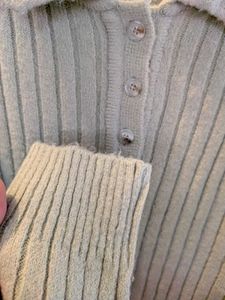 Light Green Ribbed Polo Sweater