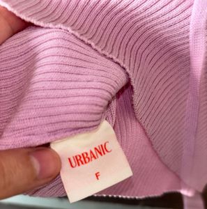 Cute Pink Ribbed Tie-Front Top
