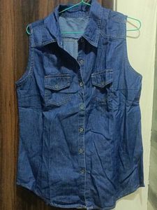 Sleeveless Denim Shirt
