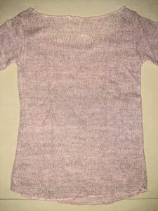 💗 RARE — Light Pink Sheer Knit Top 💗