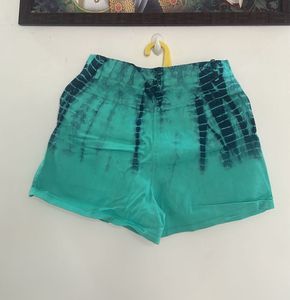 Boho Tie-Dye Teal Shorts