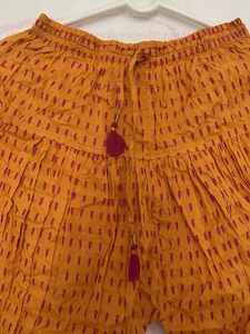 Orange Printed Ethnic Pants