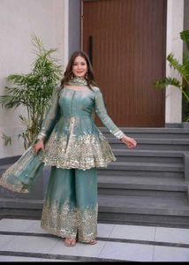 Elegant Teal Kurta Set with Dupatta