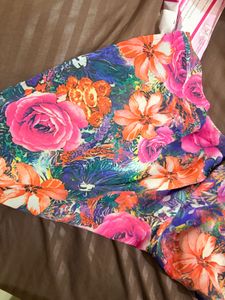Vibrant Floral Print Sheer Top