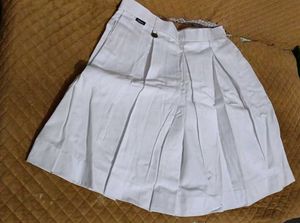 Brand New Divider Pleated White Skirt