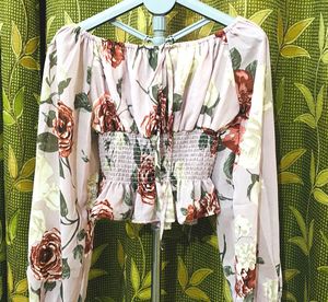 Floral Smocked Off-Shoulder Top