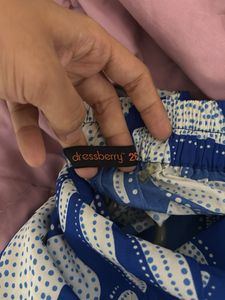 Dressberry Blue Floral Wide Leg Pants