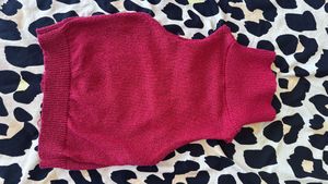 Red Distressed Knit Crop Top