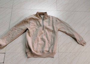 Cream Quarter Zip Sweatshirt